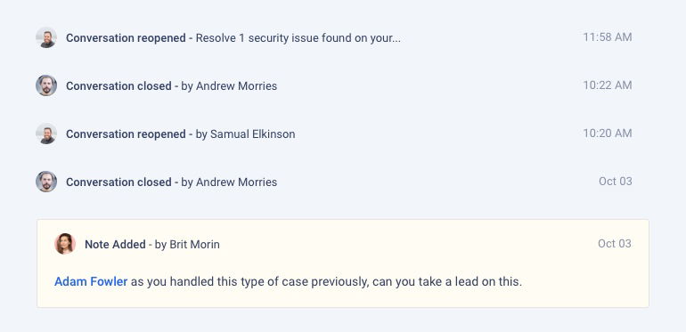 A quick glance at the conversation history
