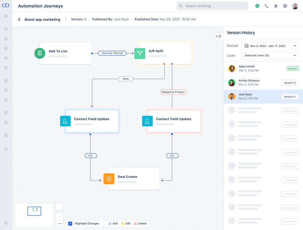 Automation Journeys Version History