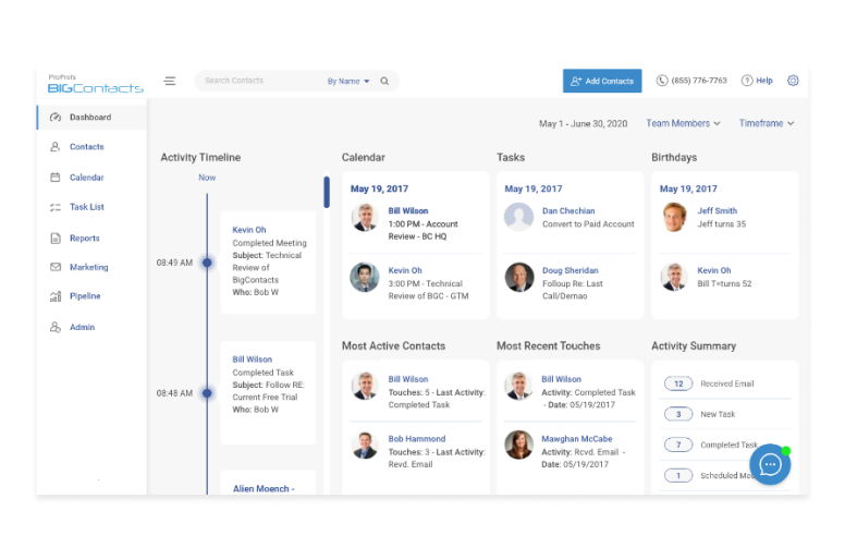 BigContacts - Marketing automation dashboard