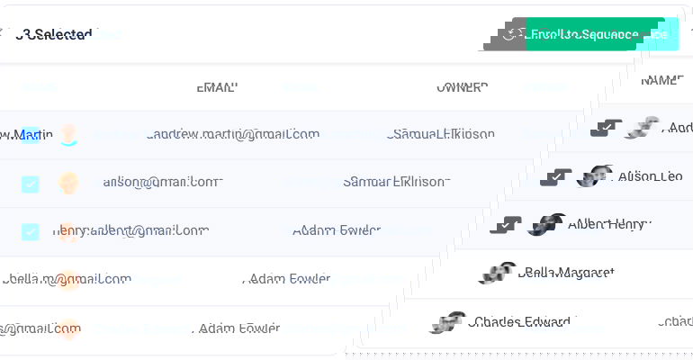 Bulk enroll contacts in sequences