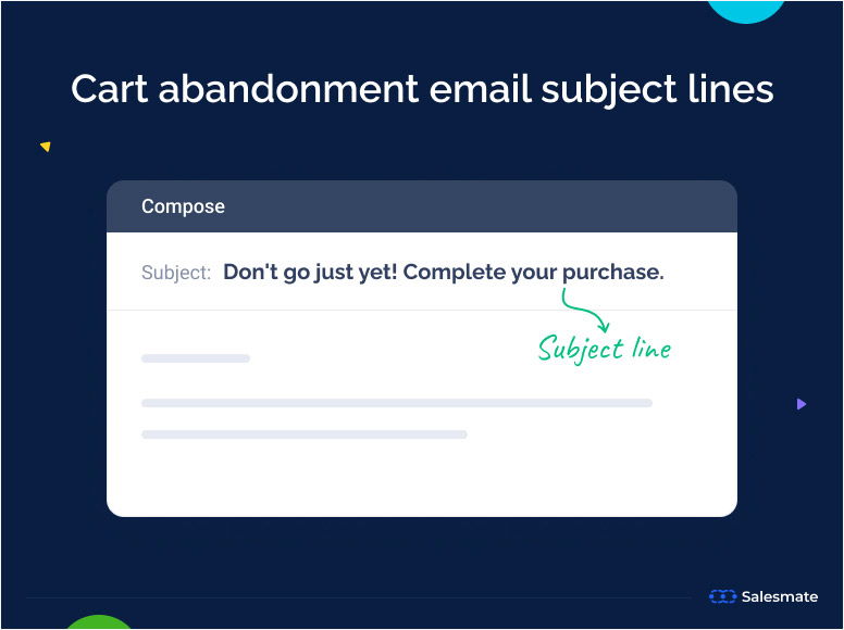 Cart abandonment email subject lines