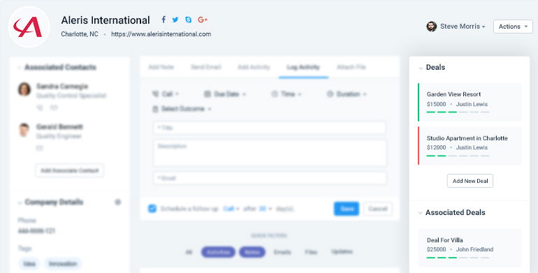 Company Associate deal - Salesmate