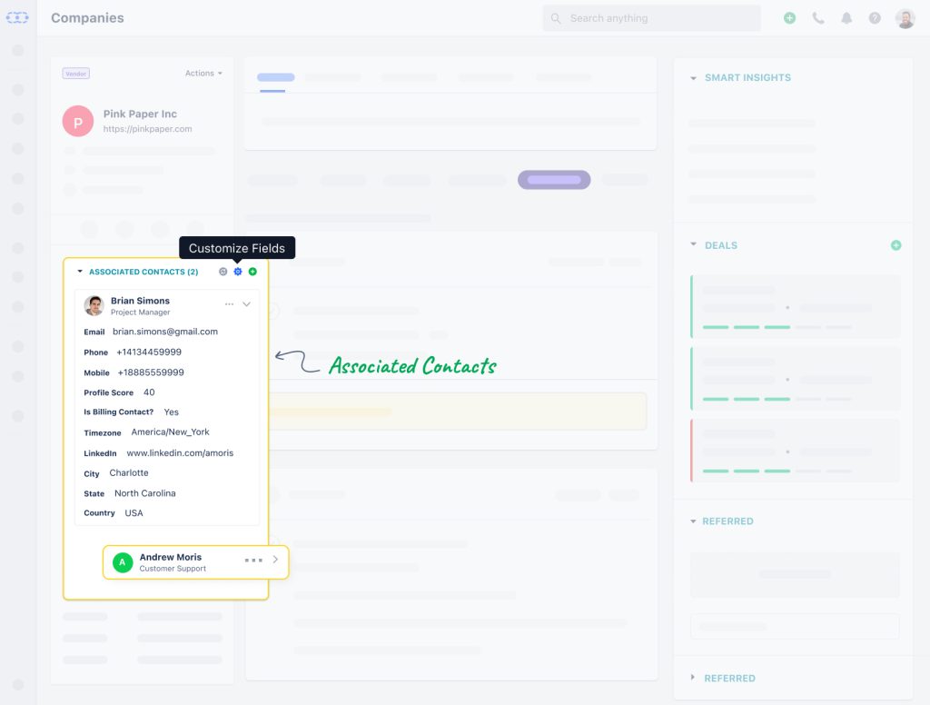 Contact Widget in Companies