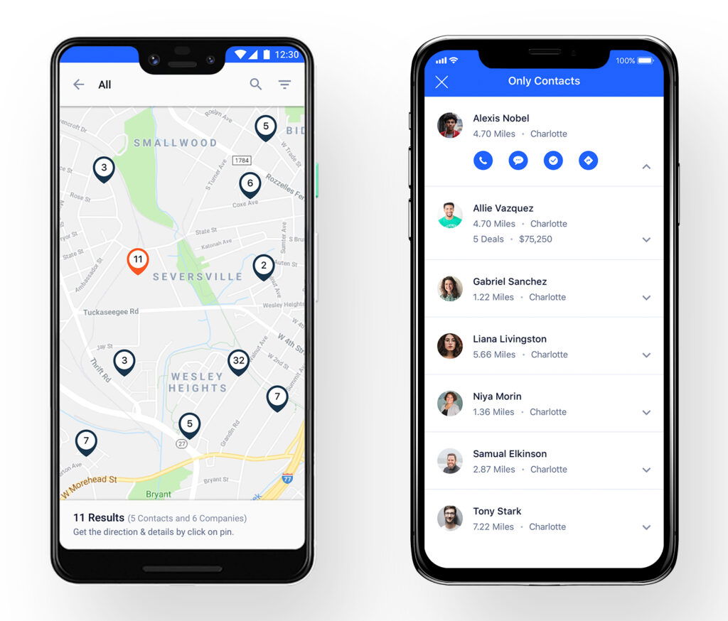 Quick action inside geo-location screen