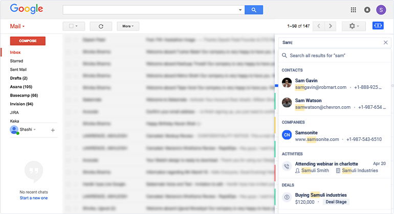 Global-search in Chrome extension