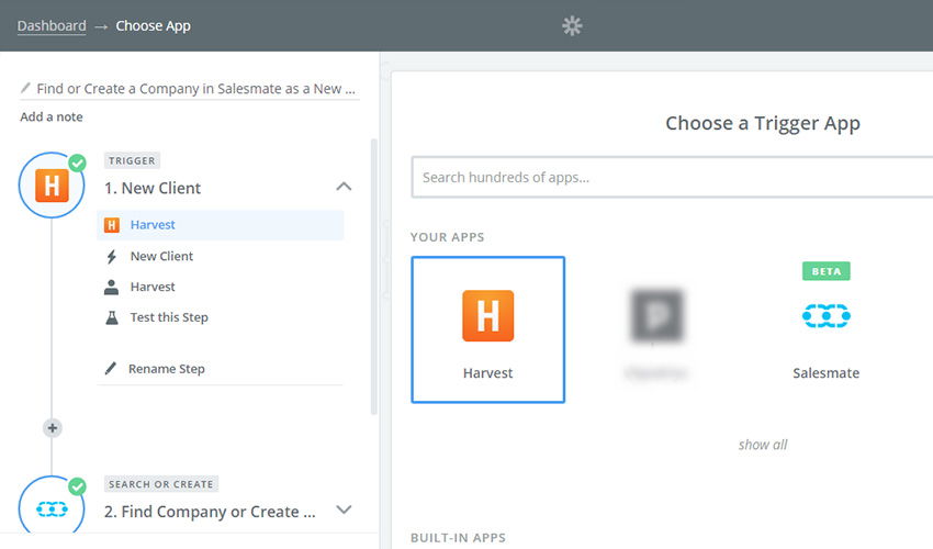 Harvest_Integration with Salesmate CRM
