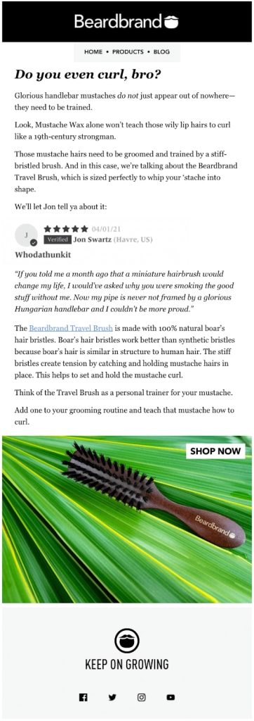 Beardbrand - Product promotion email