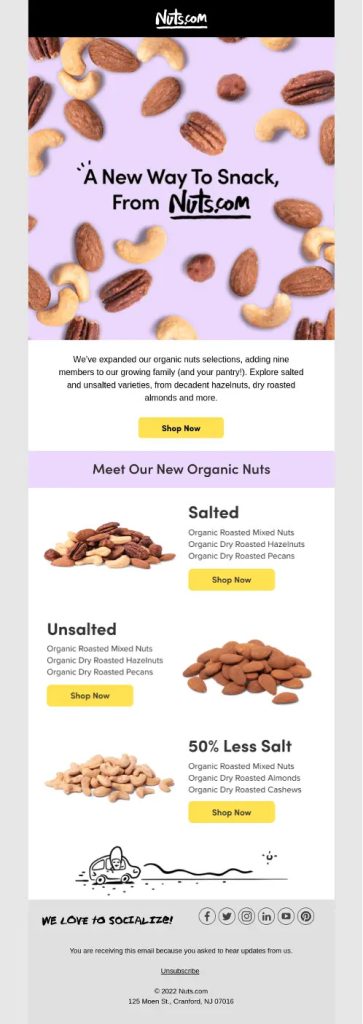 Nuts.com - Promoting new products