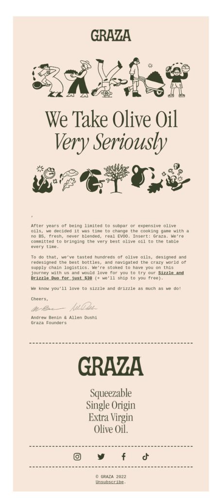 Graza - Product promotion with the brand story