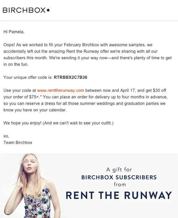 Birchbox - Turning a mistake into an opportunity