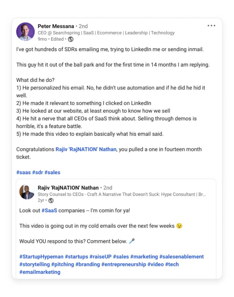 LinkedIn customer review