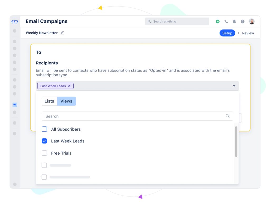 Pick your recipients faster