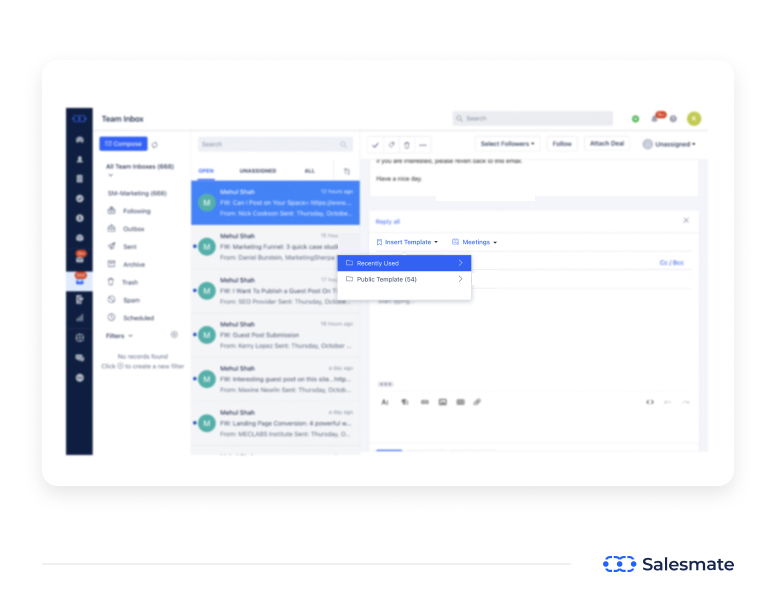 Salesmate Reusable Templates