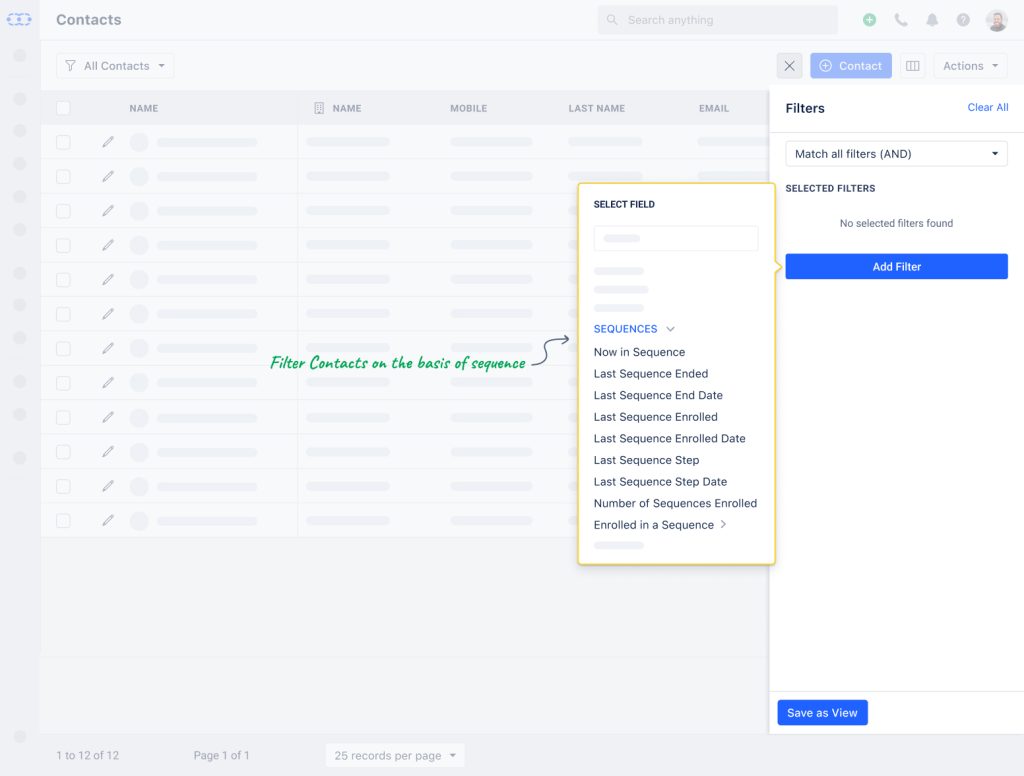Sequence Contact Filtering