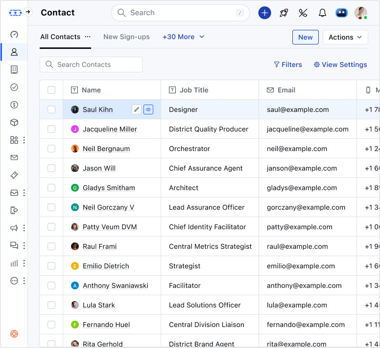 Salesmate retail CRM dashboard