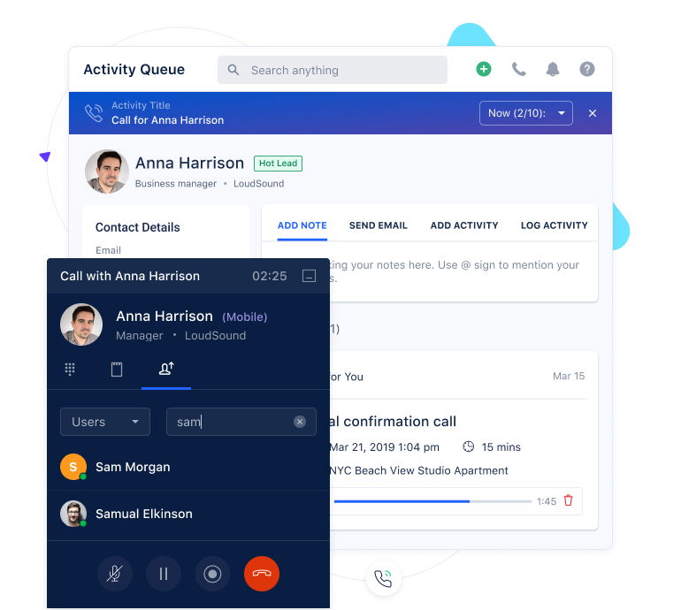 Search users while call transfer