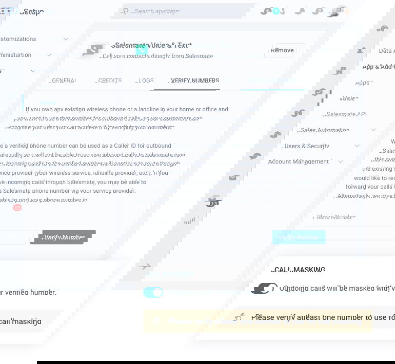 Call Masking with Salesmate