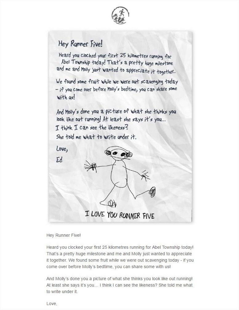 Zombie Run - Customer delight email campaign