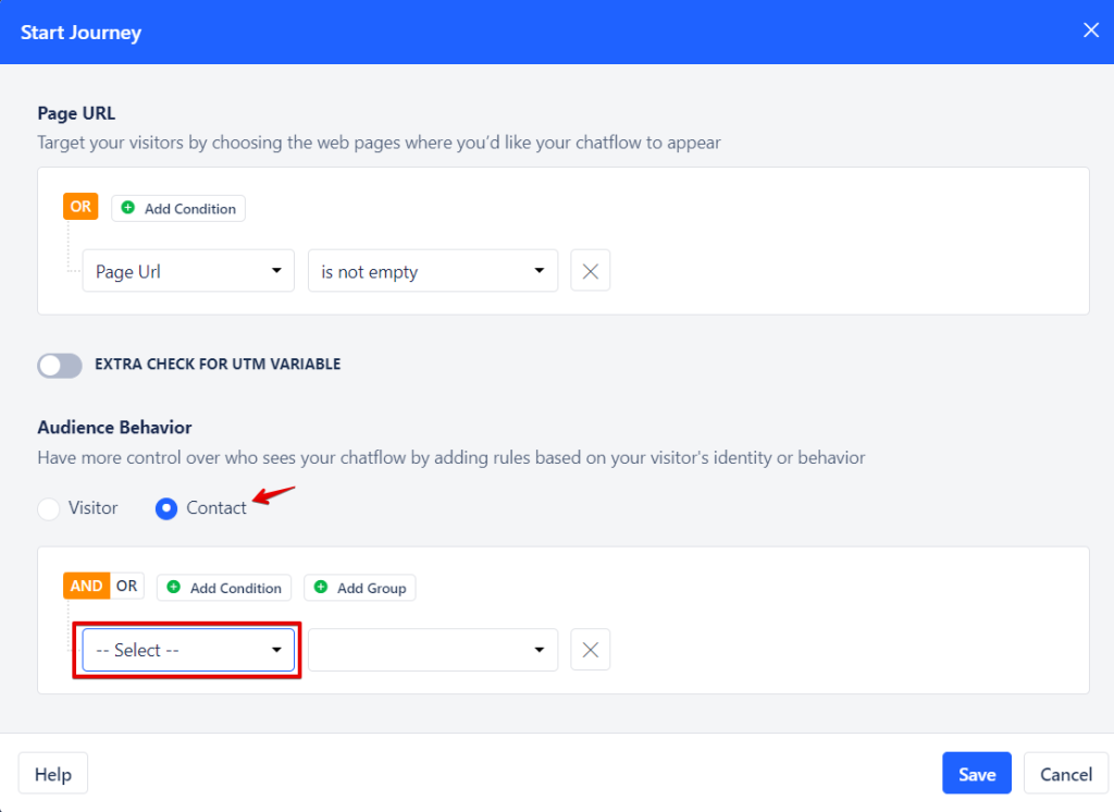 Chat Journeys Contacts & Company Fields