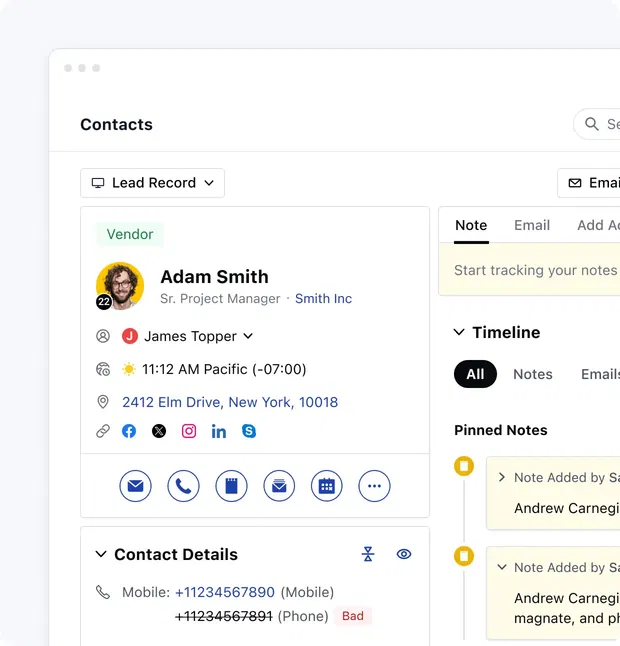 Learn every detail about the lead from a single-screen Learn every detail about the lead from a single-screen