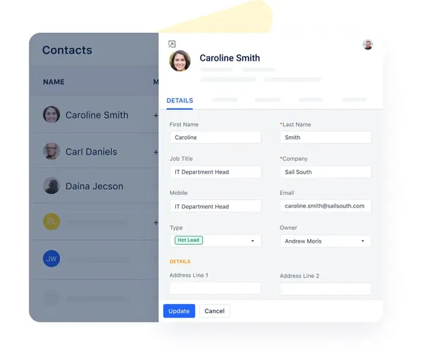 Manage contacts from a single page Manage contacts from a single page
