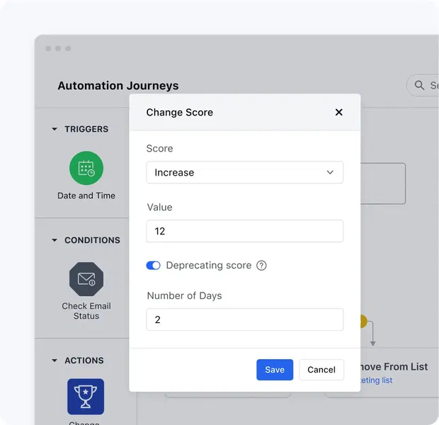 Increase or deprecate scores based on your needs Increase or deprecate scores based on your needs
